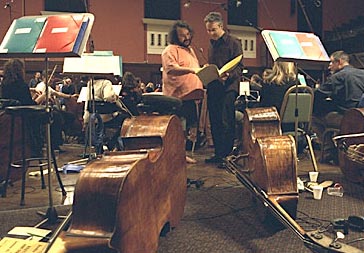 Peter Jackson avec Howard Shore sur l'enregistrement du Seigneur des Anneaux