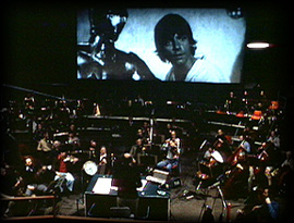 John Williams enregistrant pour Star Wars Episode 4