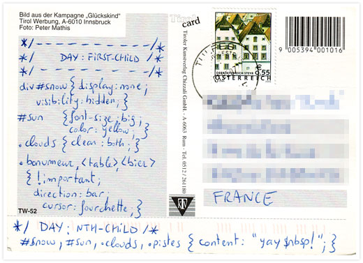 Carte postale CSS powered