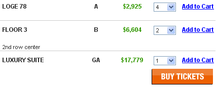 Madonna Luxury Seats : 17779$