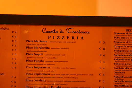 Pizzas à Rome
